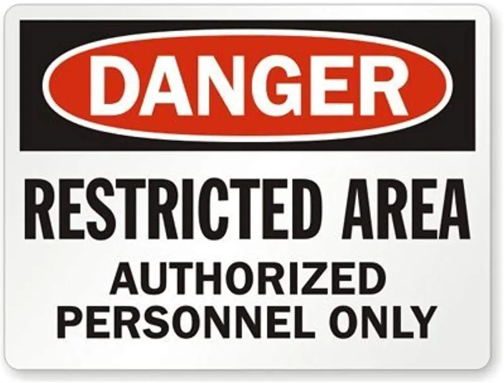 

Restricted Area Authorized Warning,Funny Warning Signs Safety Sign for Home Printed with Professional Graphics