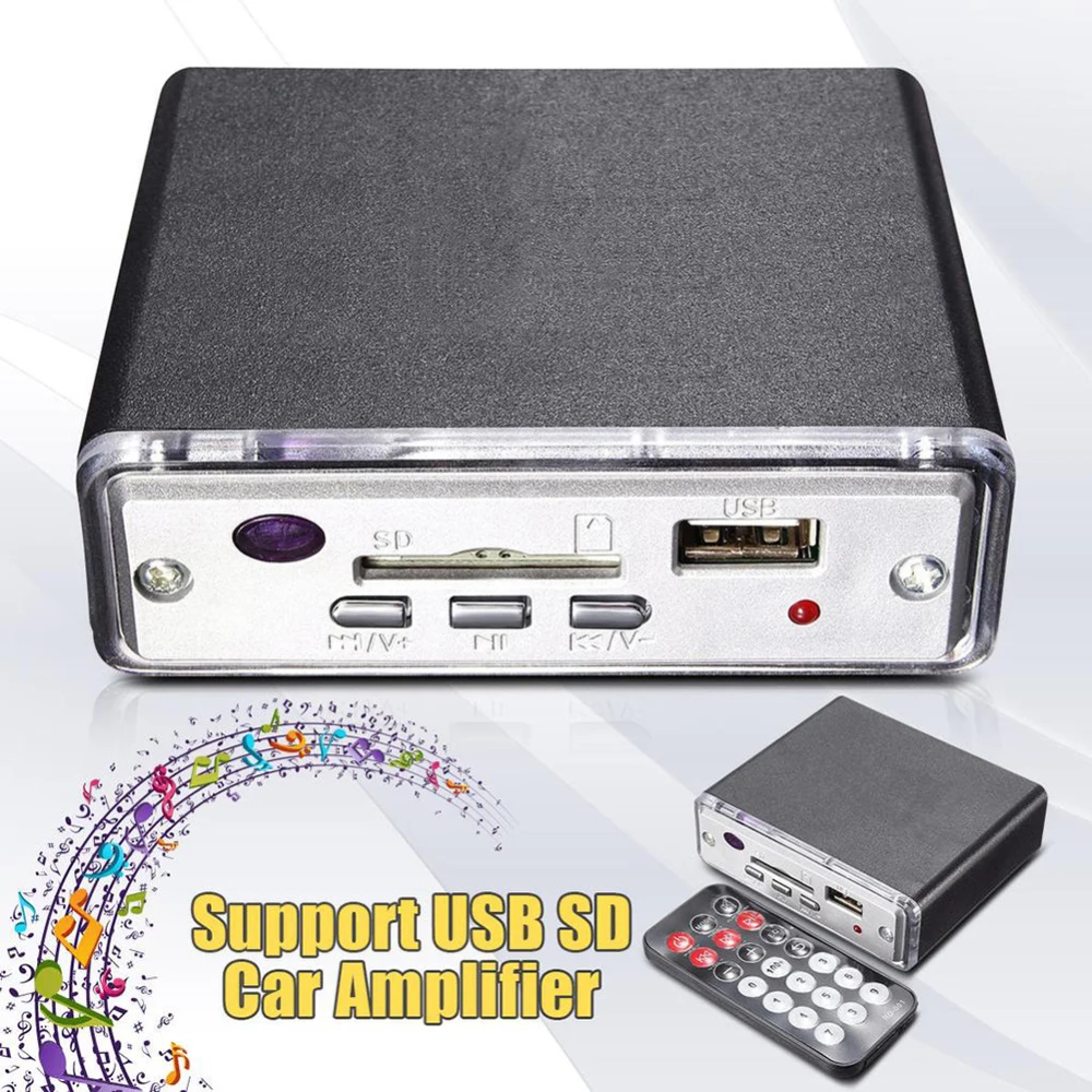 Мини автомобильный мотоцикл стерео 12 в USB SD светодиодный цифровой плеер MP3 с ик