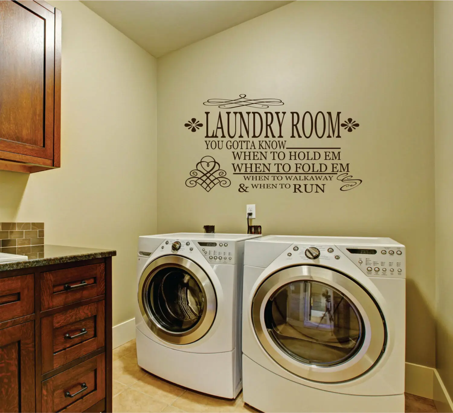 

Personality slogan vinyl wall applique detachable laundry room decoration wallpaper XY10