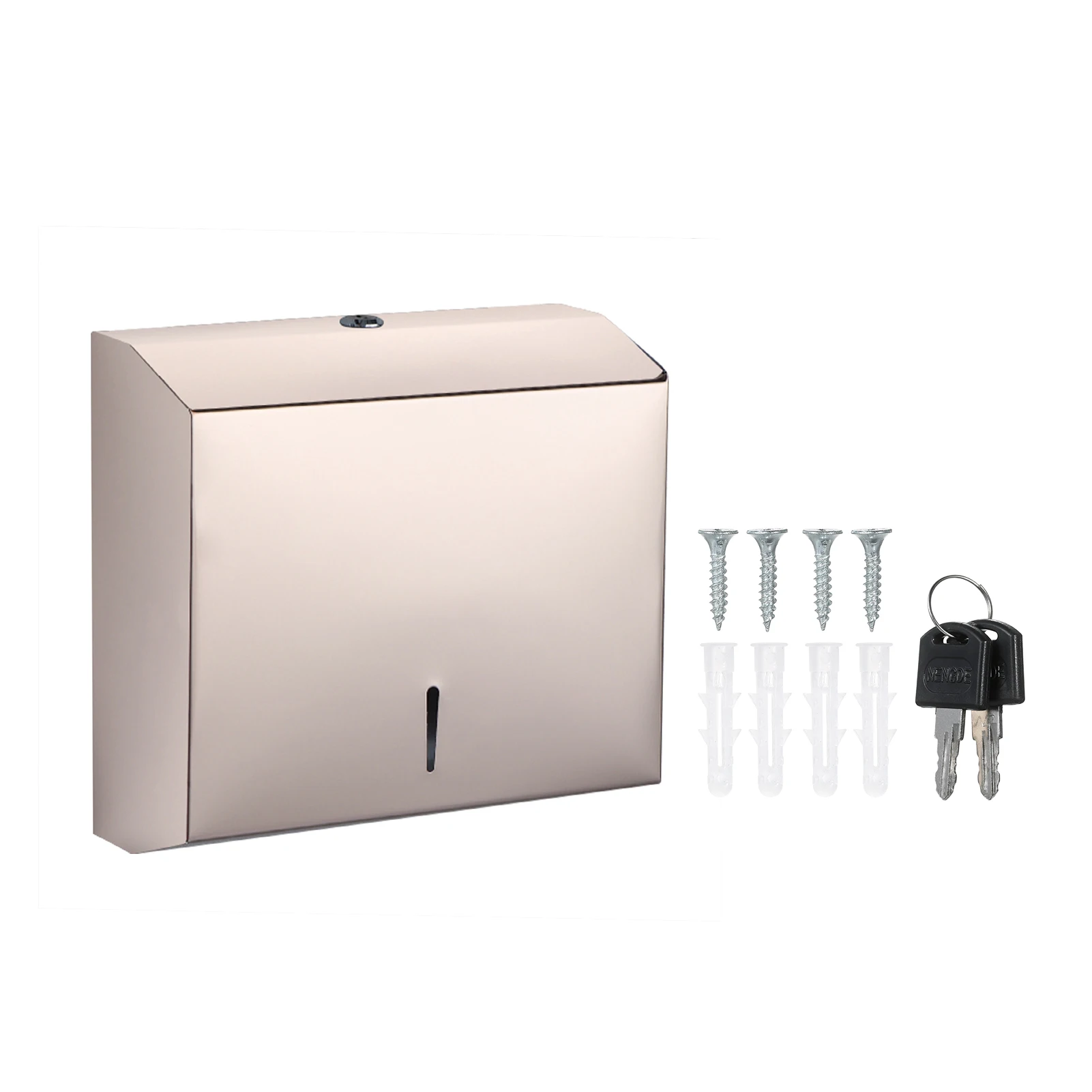 

Wall Mounted Bathroom Tissue Dispenser Stainless Steel Tissue Box Holder for Multifold Paper Towels with Safety Lock for Toilet
