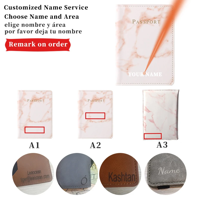 

Dascusto Factory Direct Sales Women Personalized Engraving Custom Name Passport Cover Travel Pu Leather Cute Case For Passport