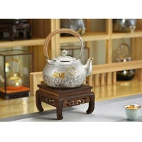 silver pot 999 sterling silver handmade tea set japanese retro teapot kettle home tea ceremony kungfu tea set 1100ml