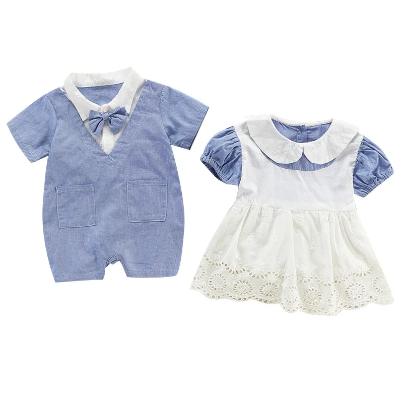 

Детское летнее цельнокроеное милое клетчатое платье принцессы для новорожденных Корейская версия полная луна тонкий мужской комбинезон с ...