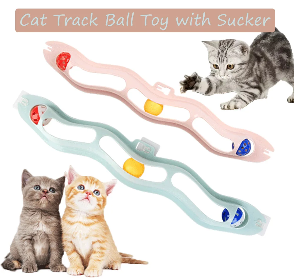 

Cat Track Ball Toys Sucker Windows Pet Cat Intelligence Toys Training Amusement Plate Funny Tunnel Pet Toys Products Ball Toy