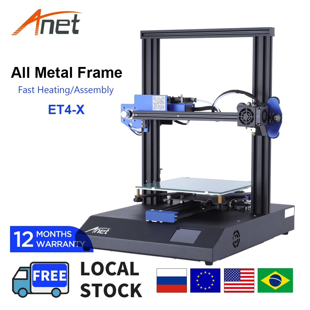 Набор для 3D принтера Anet ET4 X FDM с полностью металлической рамой настольный принтер