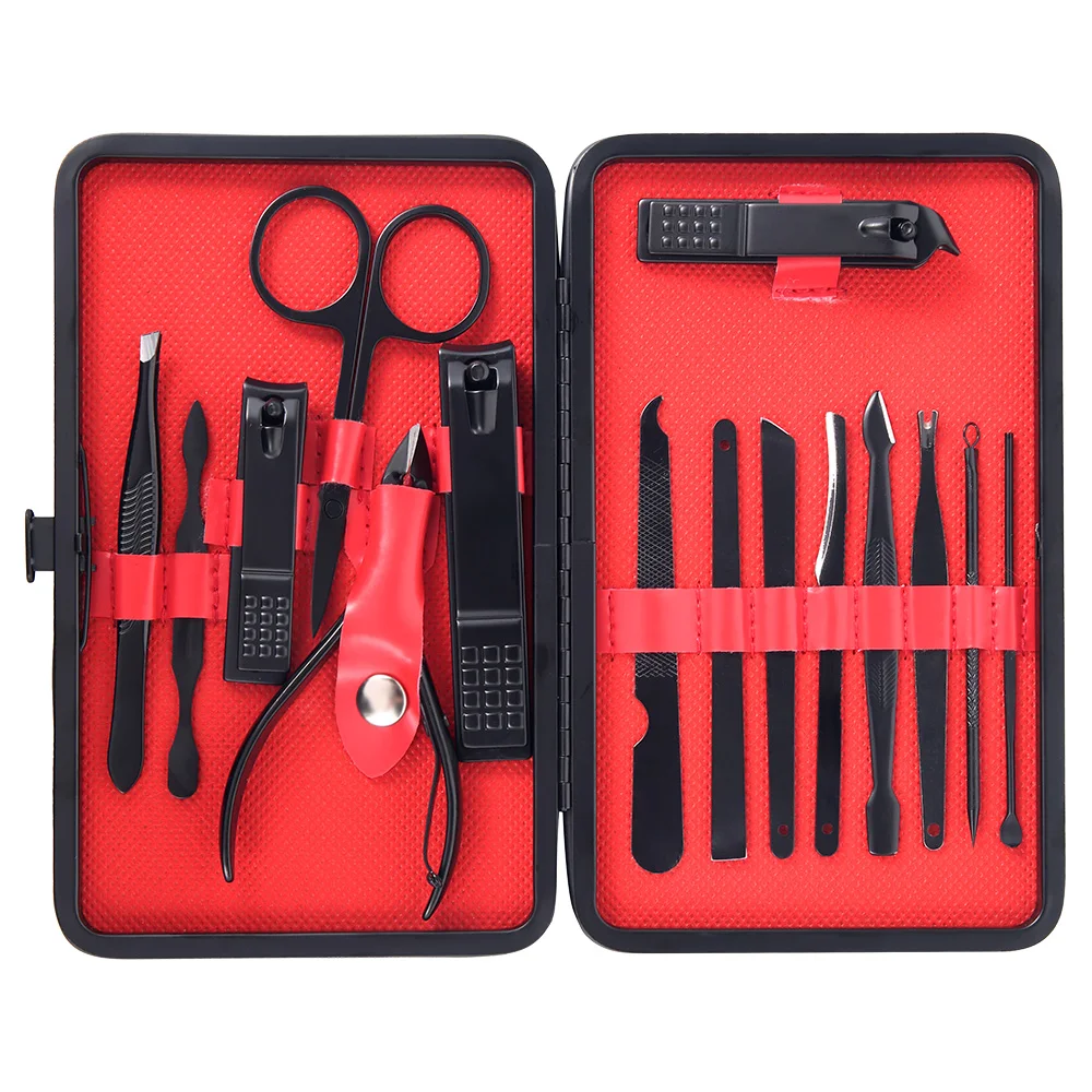 15 шт. маникюрный педикюрный набор из нержавеющей стали ножницы для ногтей пинцет