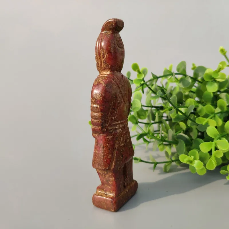 Античный нефрит Xiuyu со снежинками терракотовые воины и лошади маленькие