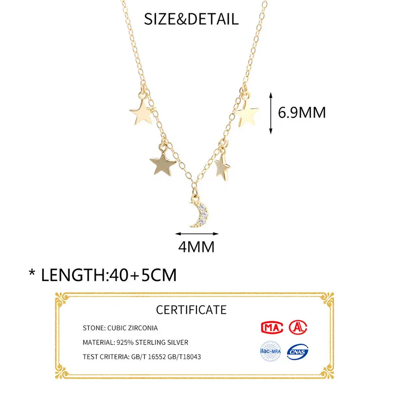 Женское Ожерелье с круглой звездой INZATT кулон из настоящего серебра 925 пробы