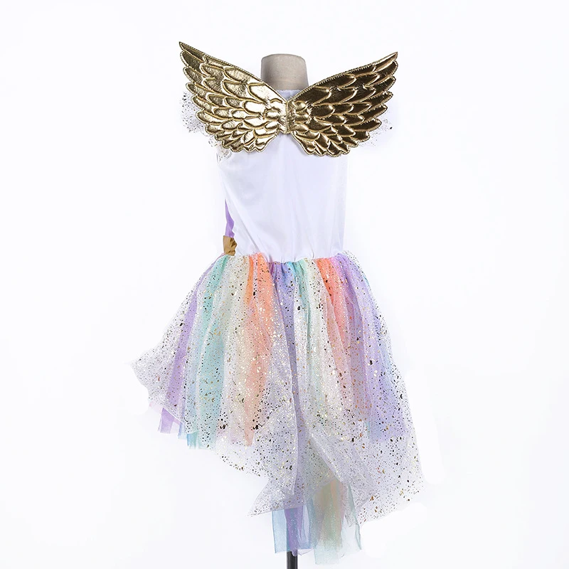Girls Dress New Year Elegant Children Party Princess Wedding for Birthday with Hair Hoop | Детская одежда и обувь