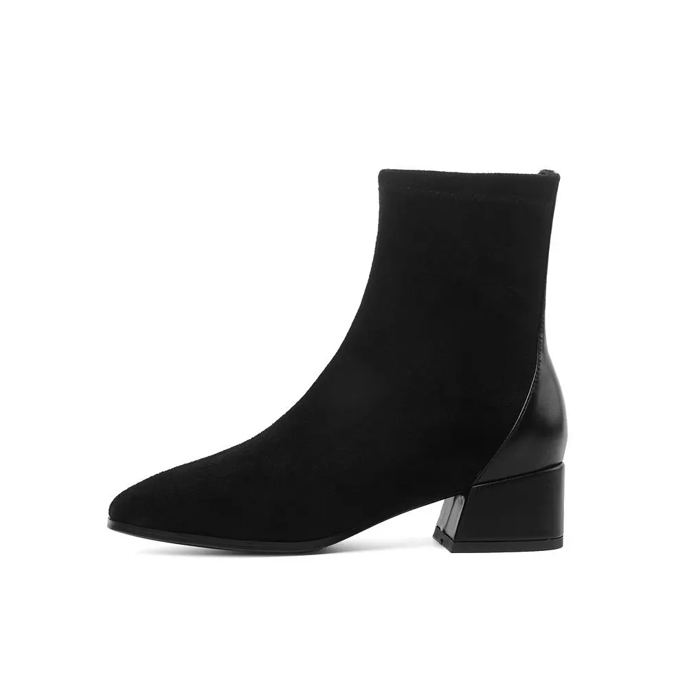 SKLFGXZY New autumn Genuine leather Women boots Ankle Fashion socks and Stretch Women's shoes Size 34-43 | Обувь