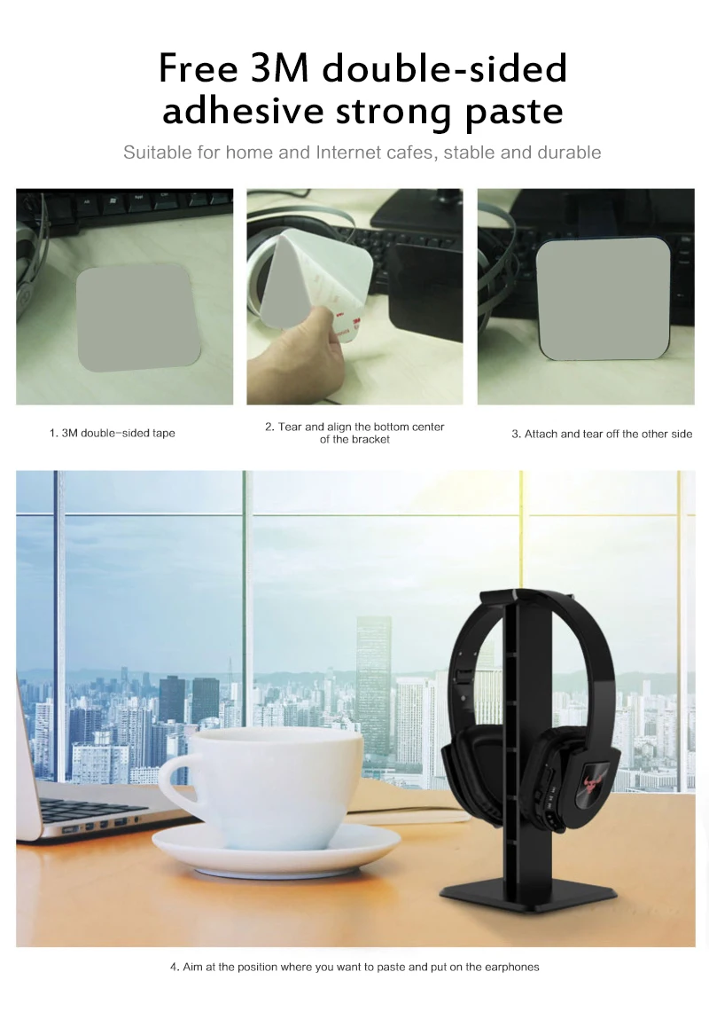 Универсальный цельный держатель для наушников подставка с крючком гарнитуры ABS +