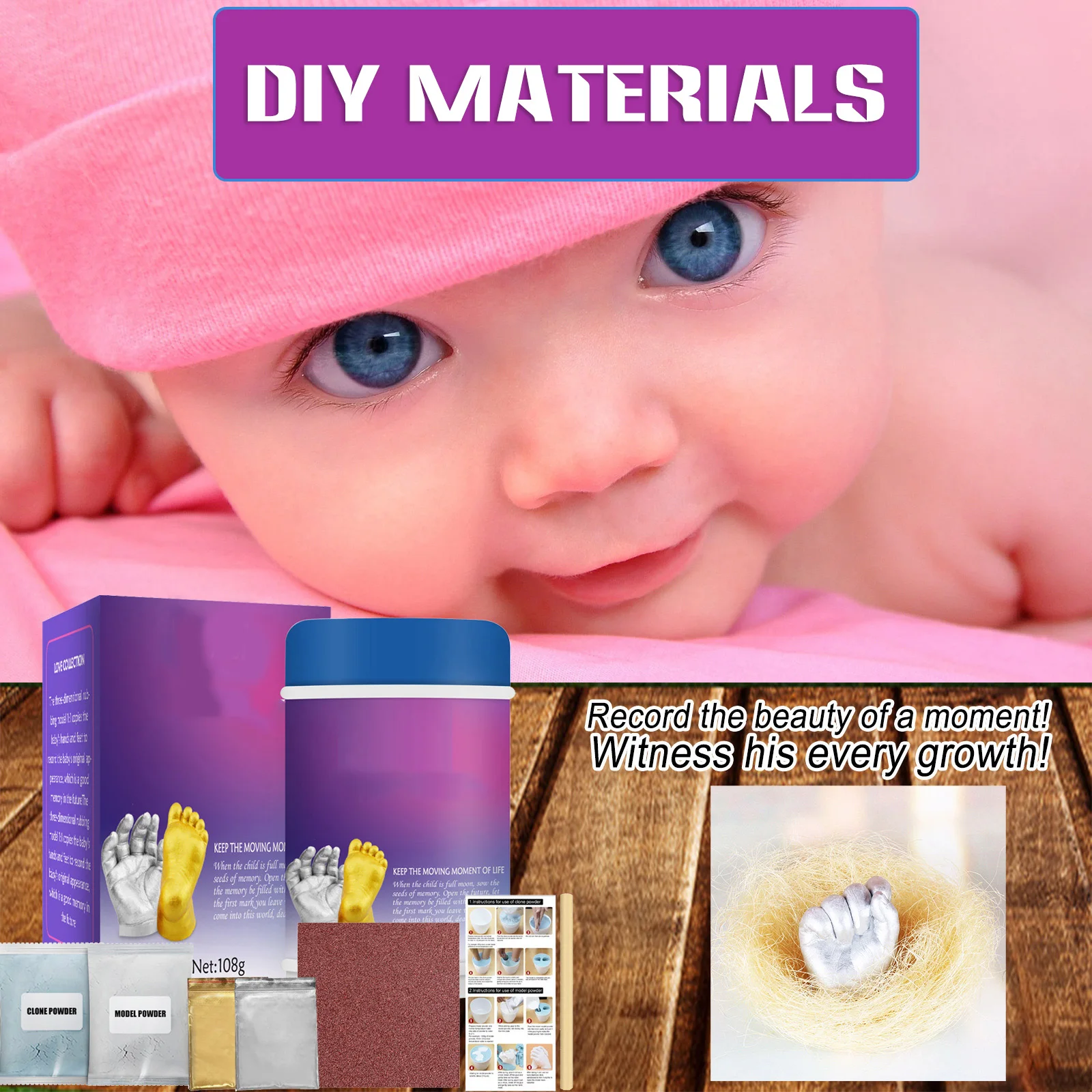 

3D детская ручная печать ног Детская фотография Ручная Печать Детские сувениры для роста