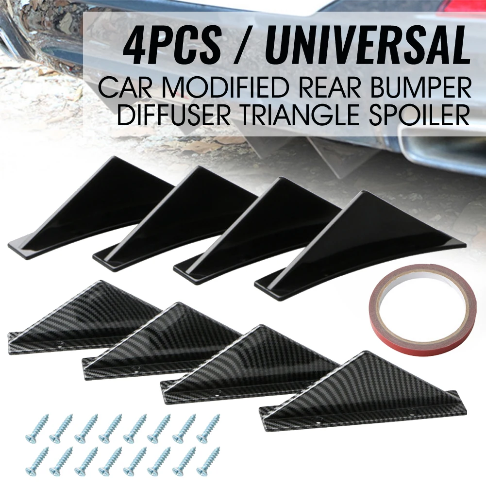 4 шт. Универсальный Автомобильный модифицированный задний бампер из углеродного