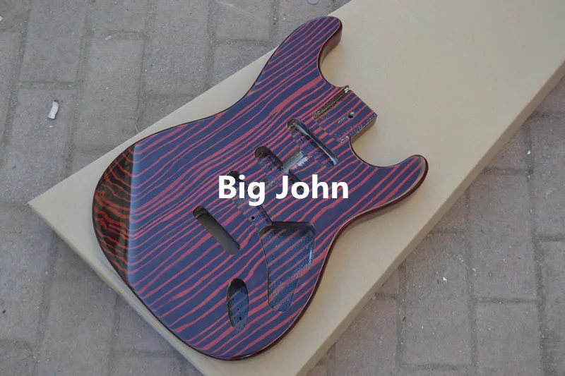 Новая электрическая гитара Big John single wave Зебра деревянный корпус|wood guitar body|electric