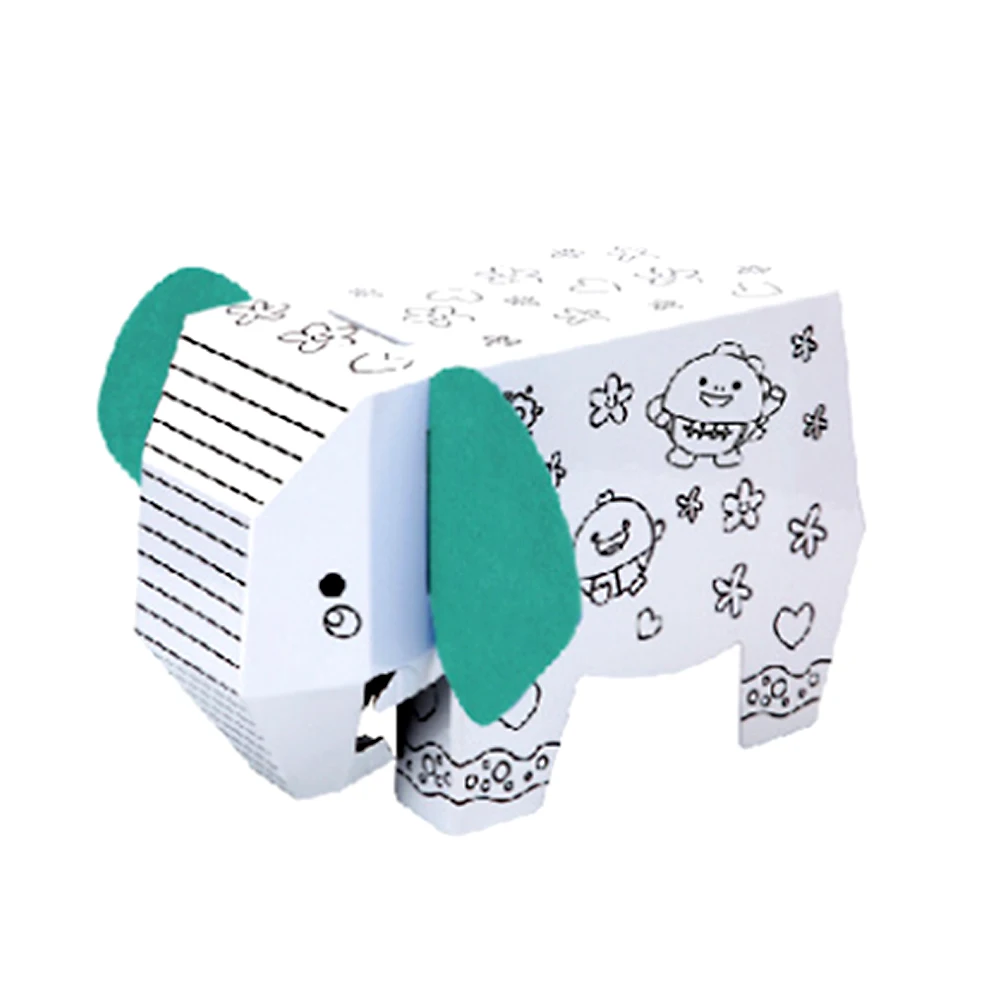 Ручки детские 6 цветов ручная роспись животные бумажная модель сделай сам 3D слон