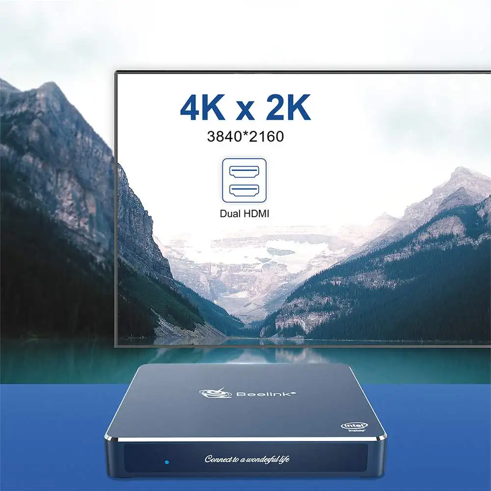 Мини ПК Beelink Gemini M ТВ приставка компьютер двойной 2 HD Windows 10 4 ГБ 8 J4125 Intel Lake Refresh 1000M LAN