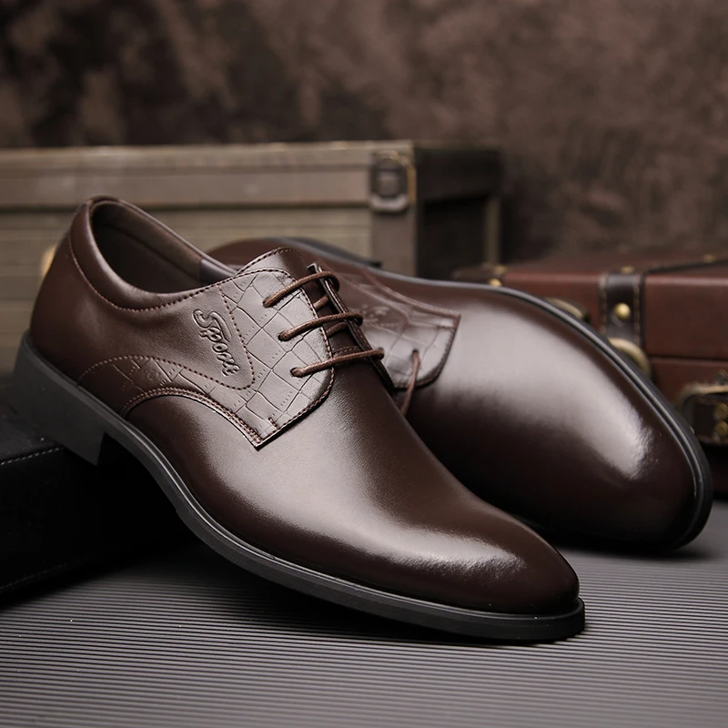 Мужские классические кожаные туфли Классическая деловая повседневная обувь для