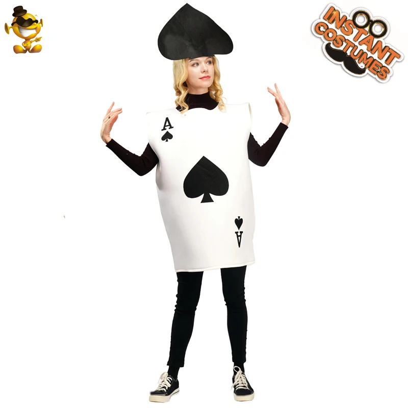Новое поступление взрослые женщины черное сердце игральные карты костюм для