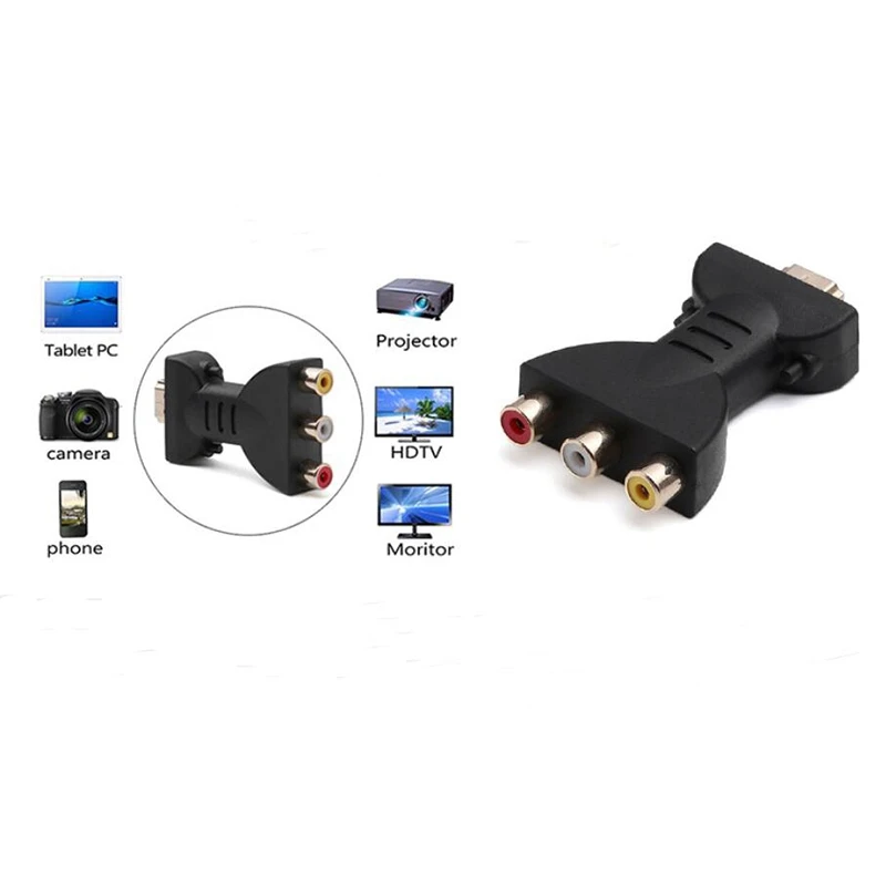 HDMI-совместимый с 3 RGB RCA Видео Аудио адаптеры HDMI-штекер на видео аудио адаптер