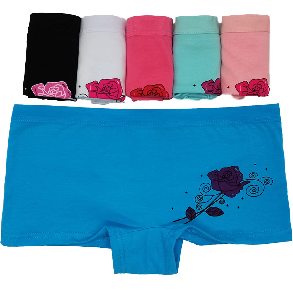 

6 Pcs/set Women's Cotton Panties Underwear Skin-friendly Ladies Boyshort Female Briefs Lingerie Floral Pattern Pantys Underpants