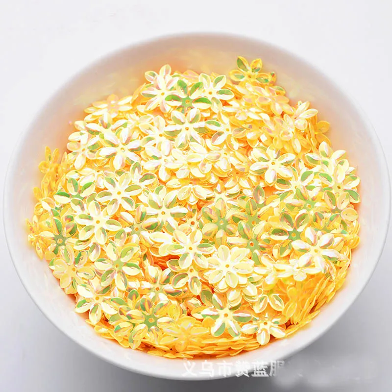 Золотые блестящие бусины 15 мм шестиконечные блестки в форме сливы аксессуары для