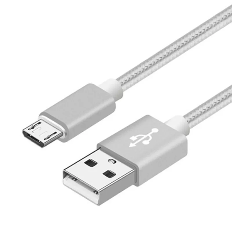 Silver VOXLINK Micro USB кабель Быстрый кабель синхронизации данных и зарядки для samsung huawei Xiaomi Redmi LG htc Andriod mini Кабели для мобильных телефонов - Цвет: Silver
