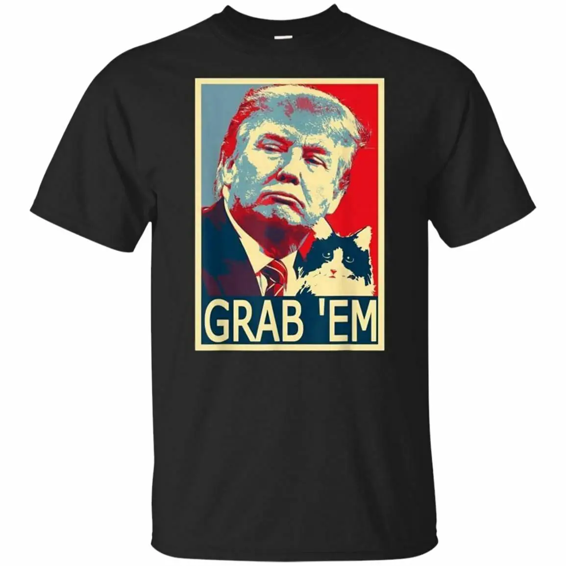 Забавный Трамп футболка Grab Em Cat подарок черная Размер S 3XL для мужчин и женщин