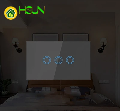 120 тип стандарт США/Австралии сенсорный выключатель 2 комплекта стеклянный 110-240 В