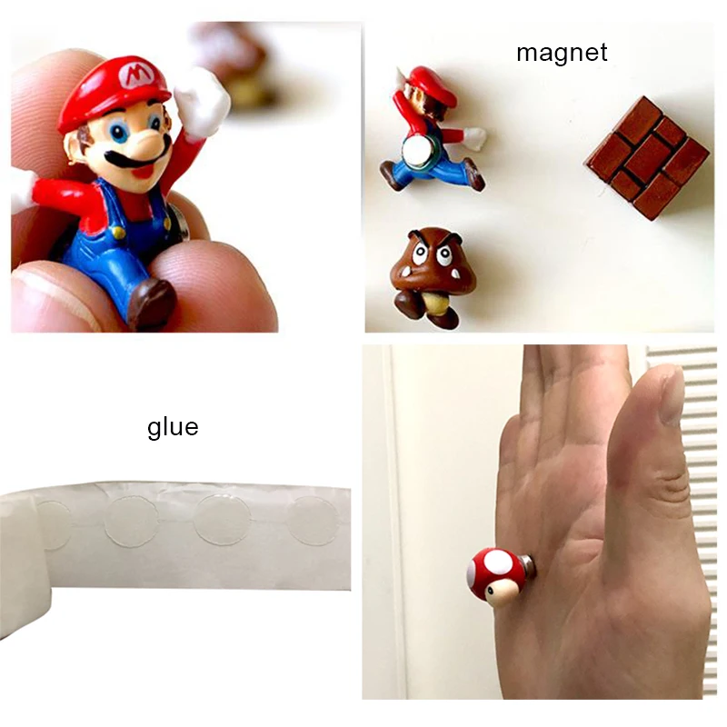 

3D DIY Super Mariod Bros Action Toy Figures Model Fridge Magnets Kids Children Toy Gift Refrigerator Magnet Wall Home decoration