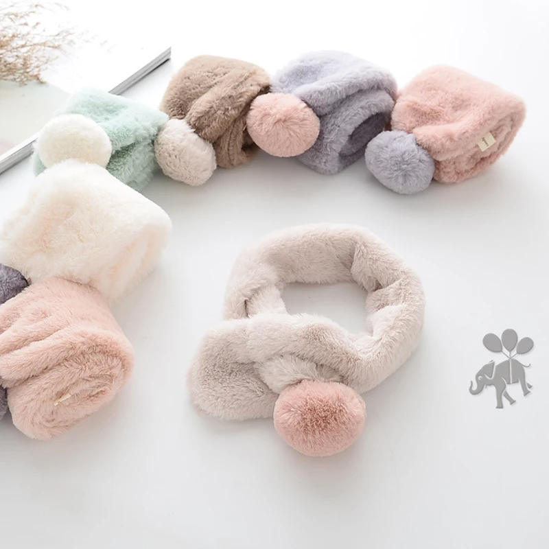 

Мягкий детский шарф из искусственного кроличьего меха, новинка, зимний шарф-кольцо, теплые модные шарфы для родителей и детей