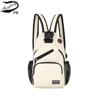 Fengdong women mini backpack small chest bag sling messenger bags female sports bag travel bagpack crossbody bag girl back pack