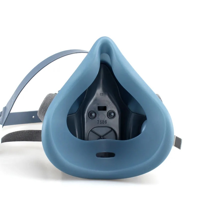 Двойной фильтр бокс на голову противогаз силиконовый материал распылительная