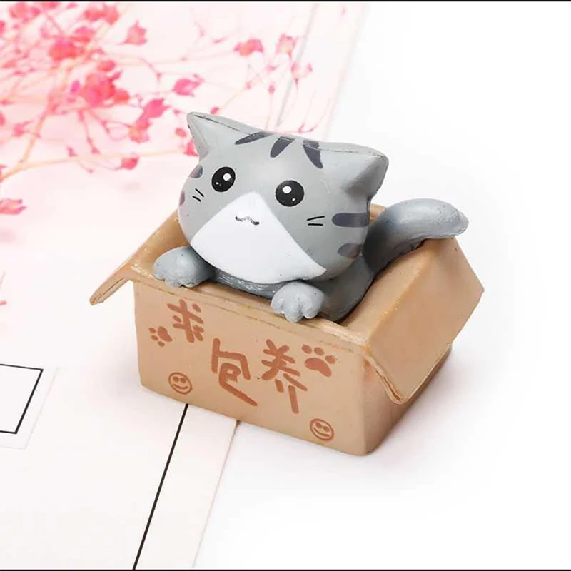 Милые мини животные из ПВХ рандовые украшения для сада кавайная модель