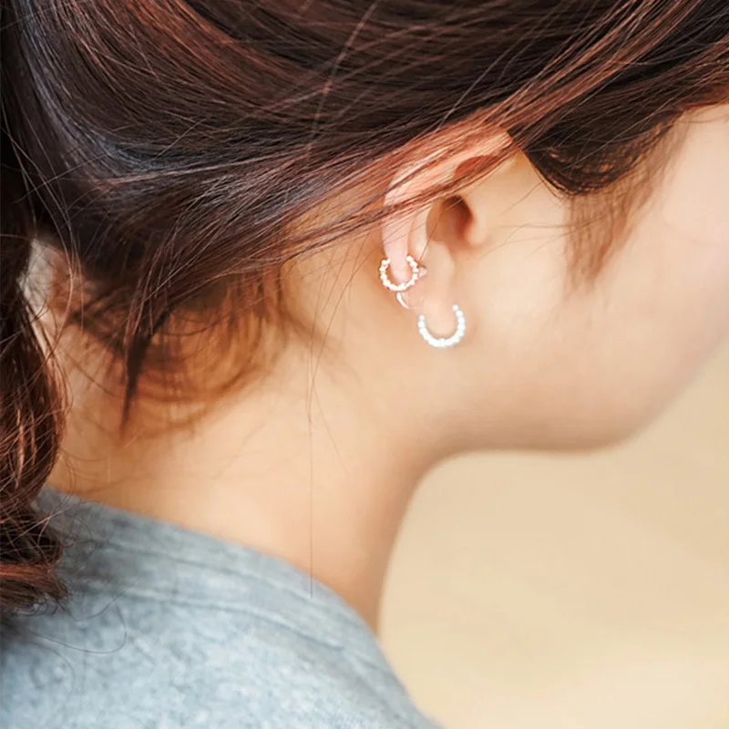 Женские серебряные серьги-кольца Trustdavis серьги-Обручи из серебра 925 пробы с