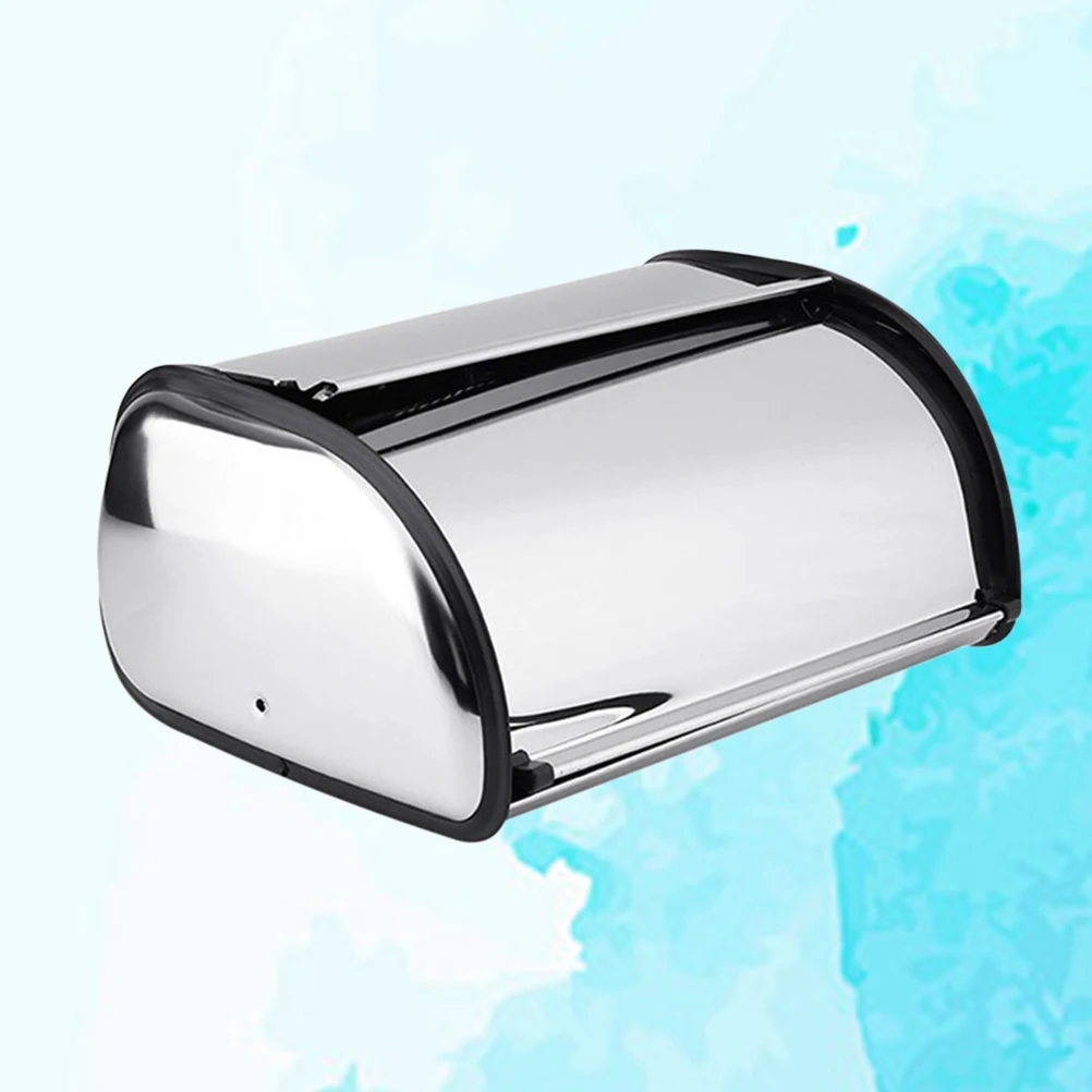Botique-Stainless Steel Durable Simple Bread Case Breadbox Storage Box For Hotel Store Home Mirror Material 1P | Дом и сад
