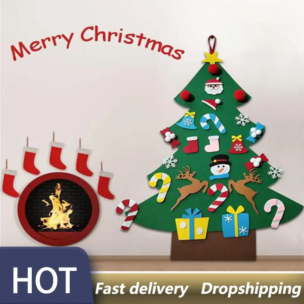 DIY фетровая Рождественская елка дверь настенная подвеска детские подарки товары