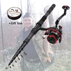 Портативная телескопическая удочка из углеродного волокна, 1,8-3,0 м, портативное спиннинговое удилище и спиннинговые Катушки, набор многофункциональных карповых удилищ
