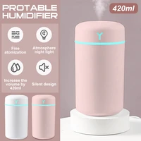 new mini car air humidifier portable rechargeable cool mist atomizer with adjustable spray mode night light for bedroom office