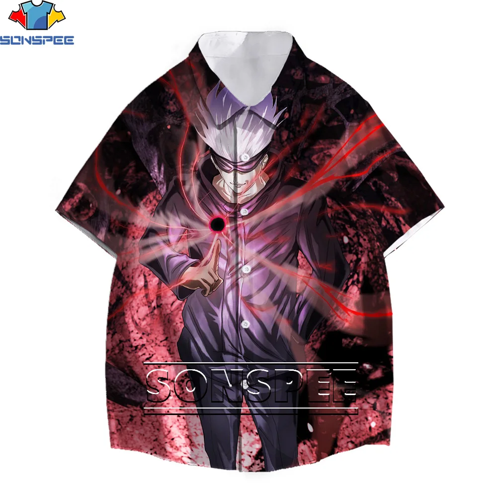 

SONSPEE Curse Back to Battle Anime Shirt 3D Printing Jujutsu Kaisen Men Women Shirt Harajuku Casual Oversized Top