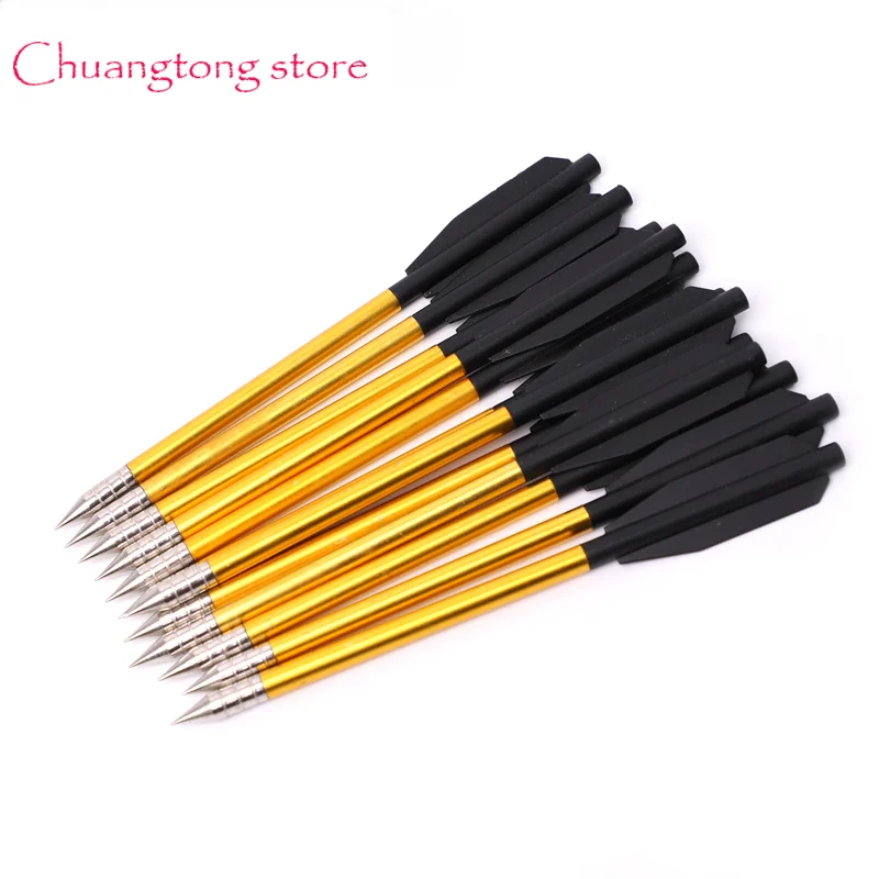 

12pcs Aluminum Archery Crossbow Bolt Target Arrows Hunting for 50 lb/80 lb Crossbow Pistol Accurate Arrows Hunting Shooting