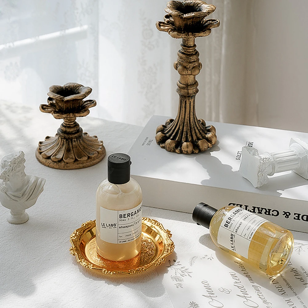 Тарелка винтажная золотистая для фотосъемки натюрморта фотостудии реквизит