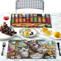 cat cloth table mat cute cat cartoon animal pattern placemats for children kids kitchen dining place mats pads