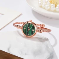 luxury green marble bracelet watches women fashion shine diamond elegant ladies bangle wristwatches female quartz montre femme