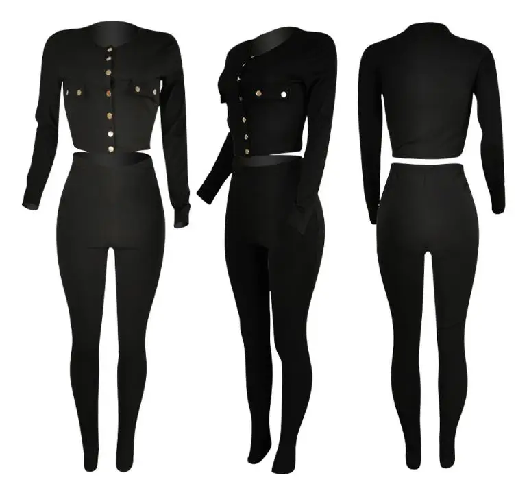 

Autumn Winter Women Sport Fitness suit Two Piece Set Outfits Long Sleeve Crop Tops Tshirt Leggings Pants casual tracksuit