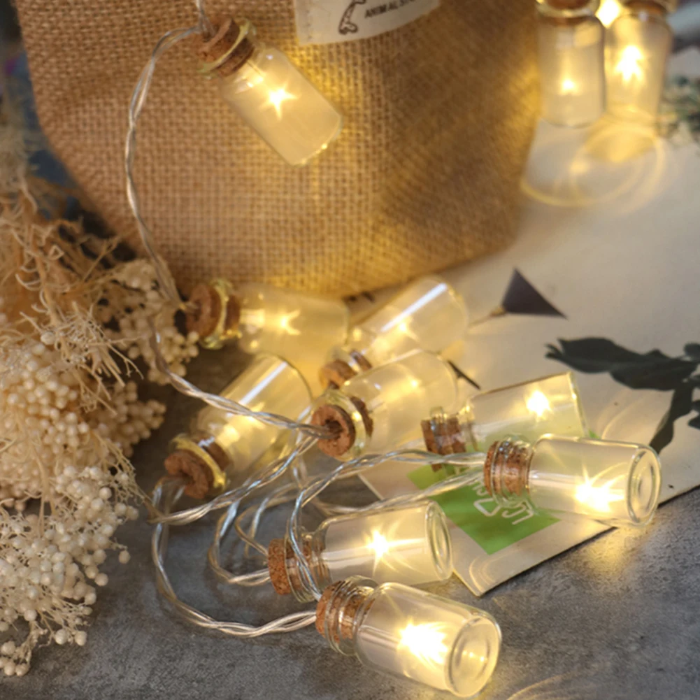 

Save Energy Outdoor Fairy Waterproof Wishing Bottle Shaped Bedroom Yard Wedding Garden Party Light String Festival Led