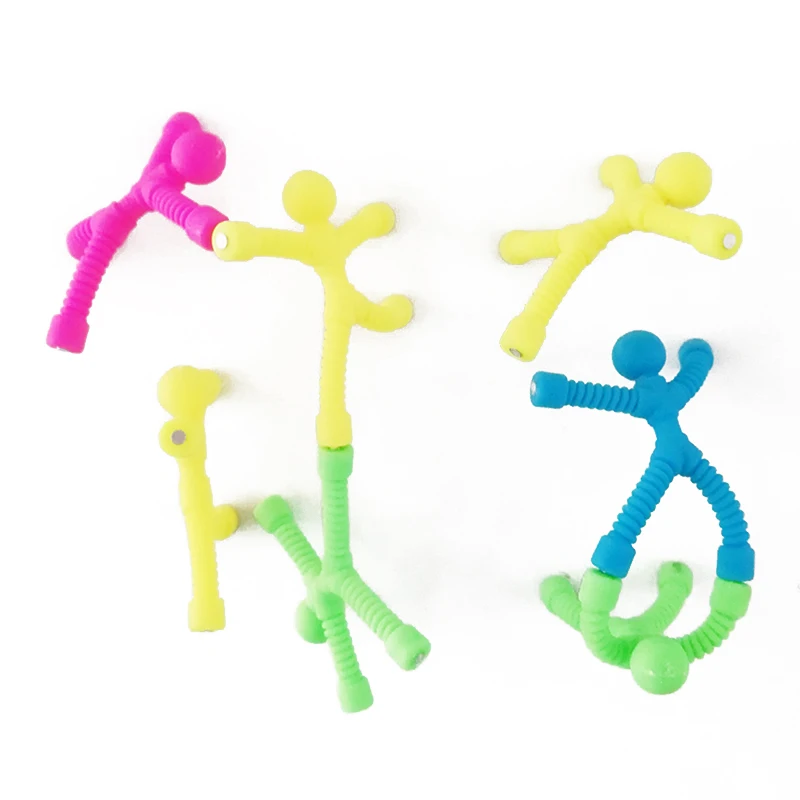 

8pcs/lot Magnet Bendy Men Kids Funny Toy Action Figure EDC Hand Fidget Sensory Toy Antistress Gadget For Autism ADHD Anxiety