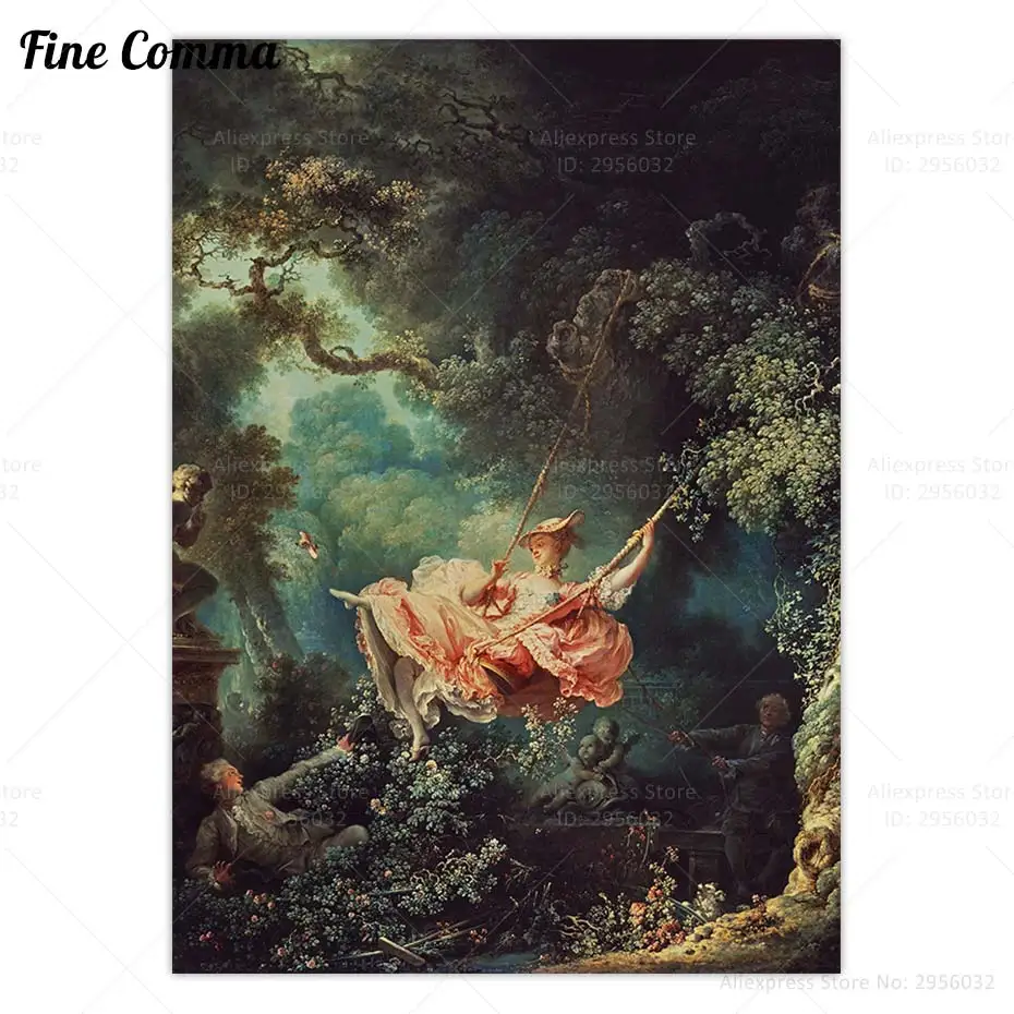 

Постер «Счастливый несчастный случай качели», винтажная Репродукция картины на холсте, настенное искусство, домашний декор, подарок