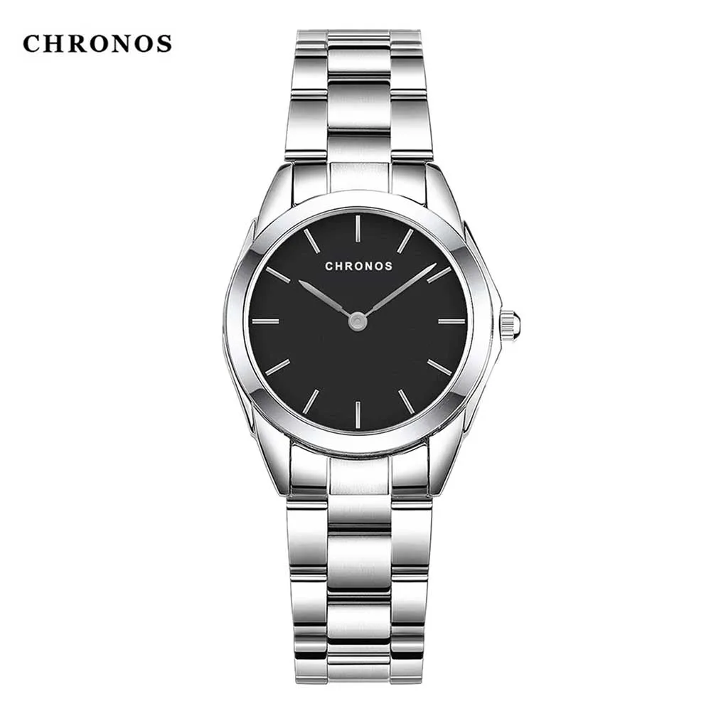 

CHRONOS Japanischen Bewegung Frauen Uhr Harddlex Einfache Dials Wasserdichte Edelstahl Folding Strap Damen Armbanduhr CH34