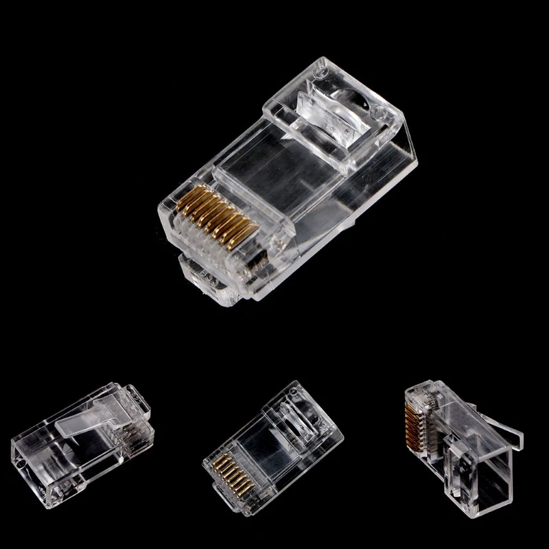 

100Pcs RJ45 CAT6 8-Pin Modular Plugs UTP Unshielded Version With Loading Bar