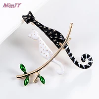 women children couple cats on the branch brooches enamel vivid jewelry sweater dress scarf bag pins daily accessories gifts